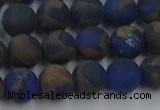 CGO262 15.5 inches 8mm round matte gold multi-color stone beads