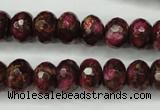 CGO75 15.5 inches 8*12mm faceted rondelle gold red color stone beads