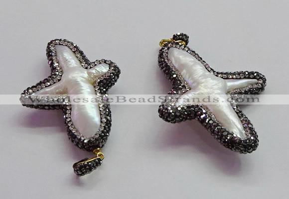 CGP1503 35*45mm - 40*55mm cross pearl pendants wholesale