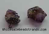 CGP1529 30*40mm - 40*45mm faceted nuggets druzy amethyst pendants