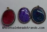 CGP1548 40*55mm - 45*60mm oval agate pendants wholesale