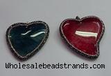 CGP1549 48*50mm - 50*55mm heart agate pendants wholesale