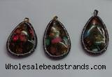 CGP1563 35*65mm - 40*55mm flat teardrop sea sediment jasper pendants