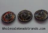 CGP1575 35mm coin sea sediment jasper pendants wholesale