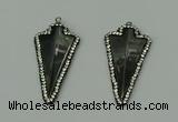 CGP163 22*45mm arrowhead hematite gemstone pendants wholesale