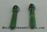 CGP188 10*55mm sticks green aventurine pendants wholesale