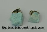 CGP202 15*25mm - 25*35mm nuggets amazonite gemstone pendants