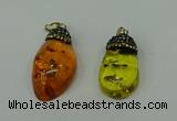 CGP278 20*35mm - 22*40mm freeform synthetic amber pendants