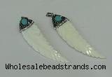 CGP291 15*65mm feather pearl shell pendants wholesale