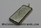 CGP3021 30*60mm - 40*60mm rectangle green apple jasper pendants