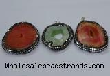 CGP3086 40*50mm - 50*65mm freeform druzy agate pendants