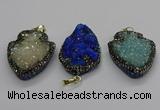 CGP3112 30*45mm arrowhead druzy agate pendants wholesale