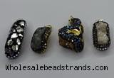 CGP3129 20*40mm - 25*45mm freeform druzy agate pendants