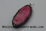 CGP3131 25*50mm - 25*55mm oval druzy agate pendants wholesale