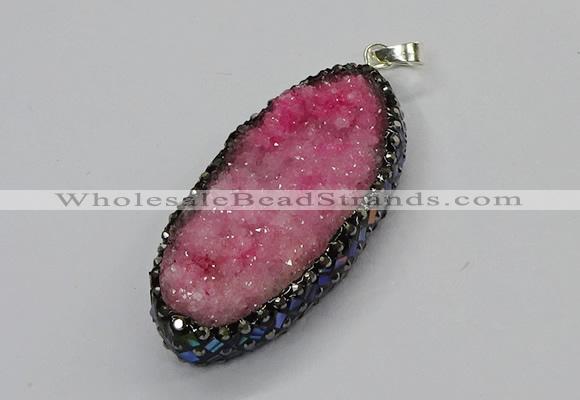 CGP3131 25*50mm - 25*55mm oval druzy agate pendants wholesale