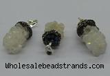 CGP3183 15*20mm - 15*35mm nuggets plated druzy quartz pendants