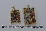 CGP3258 25*40mm - 30*50mm rectangle druzy agate pendants