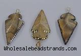 CGP3289 25*55mm - 28*55mm arrowhead agate pendants wholesale