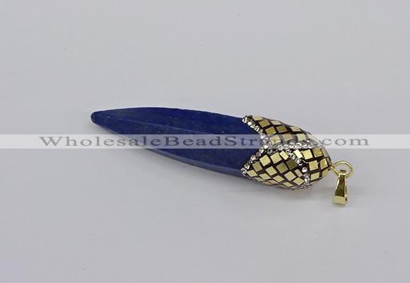 CGP3361 15*50mm - 16*65mm sticks lapis lazuli gemstone pendants