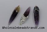 CGP3368 15*50mm - 16*65mm sticks amethyst gemstone pendants