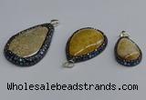 CGP3415 22*35mm - 35*50mm flat teardrop fossil coral pendants