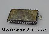 CGP3420 35*60mm - 40*50mm rectangle fossil coral pendants