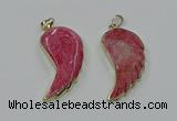 CGP3494 22*45mm - 25*50mm wing-shaped fossil coral pendants