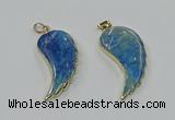 CGP3495 22*45mm - 25*50mm wing-shaped fossil coral pendants