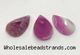 CGP3564 35*55mm faceted flat teardrop agate pendants wholesale