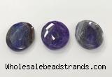 CGP3576 40*50mm faceted oval agate pendants wholesale