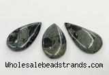 CGP3610 30*50mm - 35*55mm flat teardrop kambaba jasper pendants