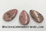 CGP3621 30*50mm flat teardrop rhodochrosite gemstone pendants