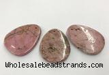 CGP3622 40*55mm - 42*52mm flat teardrop rhodochrosite gemstone pendants