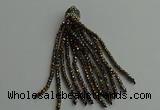 CGP427 2*3mm faceted rondelle handmade chinese crystal tassel pendants