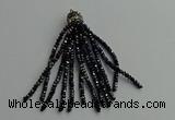 CGP429 2*3mm faceted rondelle handmade chinese crystal tassel pendants