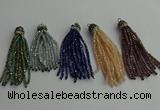 CGP430 2*3mm faceted rondelle handmade chinese crystal tassel pendants