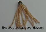 CGP435 2*3mm faceted rondelle handmade chinese crystal tassel pendants