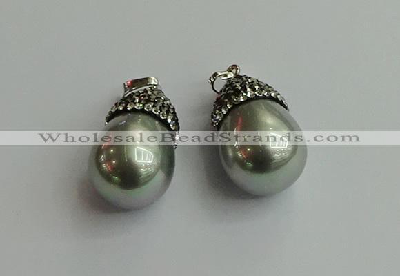 CGP460 15*25mm - 15*30mm teardrop pearl shell pendants wholesale