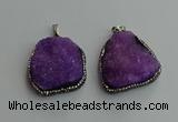 CGP592 25*40mm - 30*45mm freeform druzy agate gemstone pendants