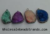 CGP598 25*40mm - 30*45mm freeform druzy agate gemstone pendants