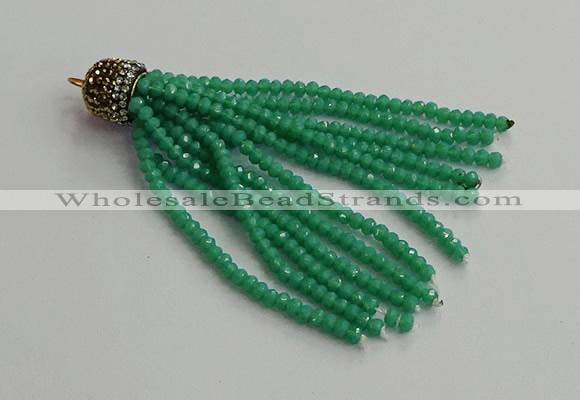 CGP671 2*3mm faceted rondelle handmade chinese crystal tassel pendants