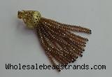 CGP674 2*3mm faceted rondelle handmade chinese crystal tassel pendants