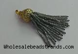 CGP675 2*3mm faceted rondelle handmade chinese crystal tassel pendants