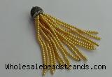 CGP678 3mm round handmade glass beaded tassel pendants wholesale