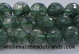 CGQ522 15.5 inches 8mm faceted round imitation green phantom quartz beads