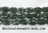 CGQ531 22*30mm - 24*32mm faceted octagonal green phantom quartz beads