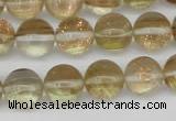 CGQ60 15.5 inches 8mm round gold sand quartz beads wholesale