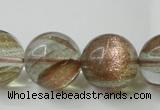 CGQ63 15.5 inches 18mm round gold sand quartz beads wholesale