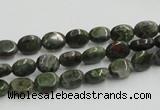 CGR10 16 inches 6*8mm oval green rain forest stone beads wholesale