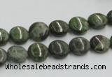 CGR15 16 inches 10mm flat round green rain forest stone beads wholesale